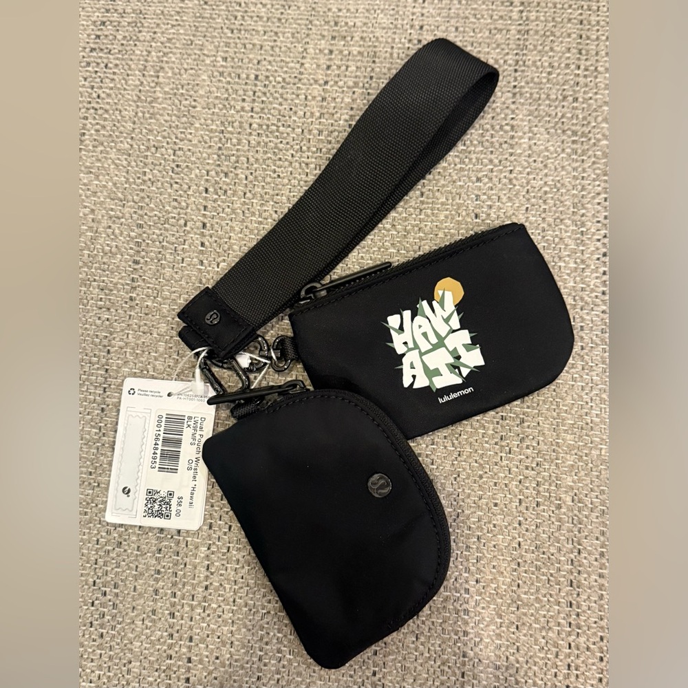 Black lululemon Hawaii Duel Pouch Wristlet